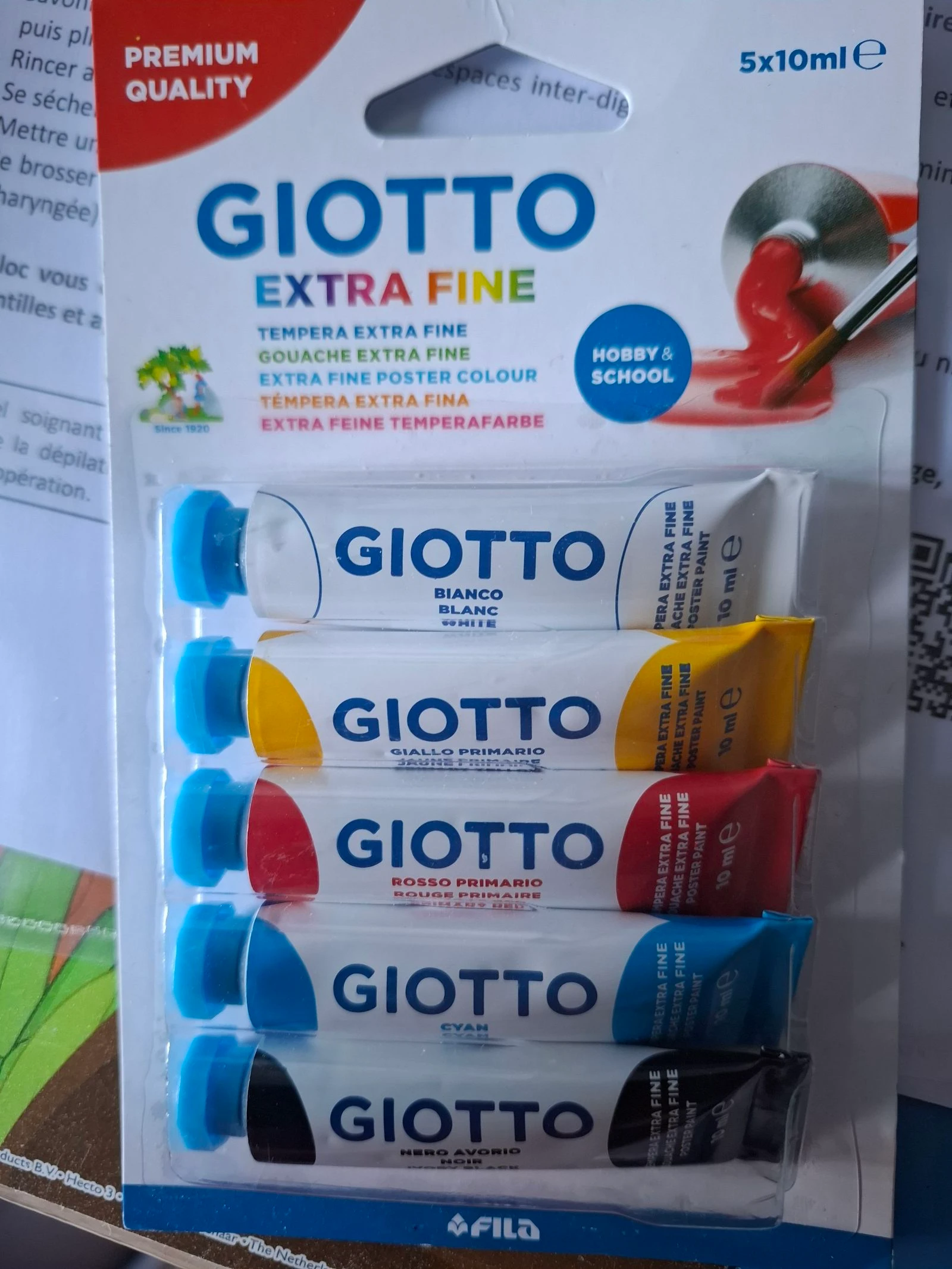 Tubes de gouaches 